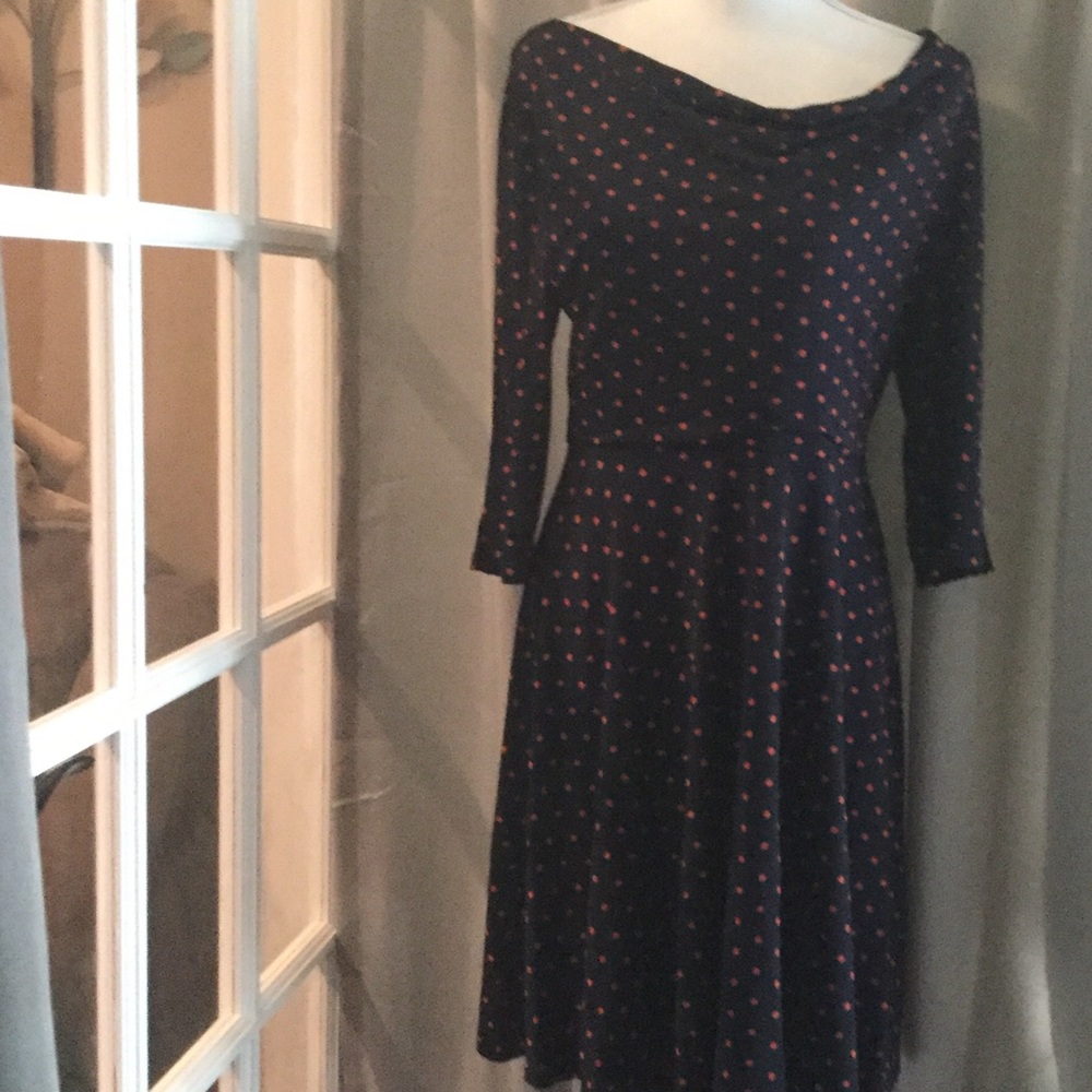 Navy polka dot dress